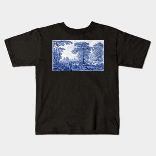 Blue Italianate Scene Kids T-Shirt